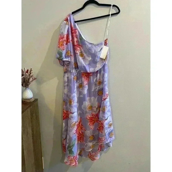 Floral One-Shoulder Asymmetric Hem Dress Julia Jordan NWT Sz 12 Women’s - Picture 2 of 6
